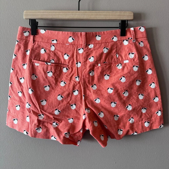Women's 6 Ann Taylor Peach Shorts Devin Fit Fruit Zipper Fly - Picture 3 of 7